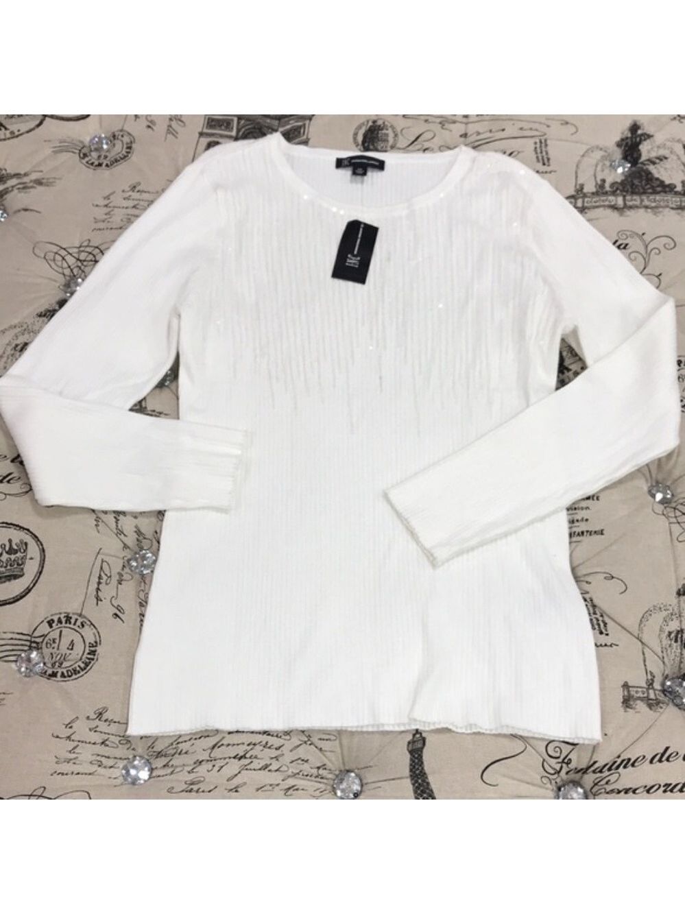 Inc Sequined Ribbed Sweater - Picture 6 of 7
